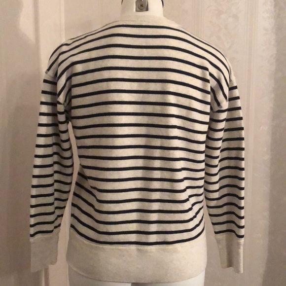 J Crew Cheers Ivory Stripes Long Sleeve Sweatshirt - Picture 4 of 8